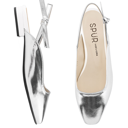 SPUR[스퍼][당일출고]MS9050 Tie up slingback 실버