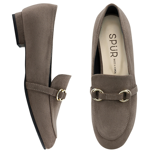 SPUR[스퍼][당일출고]MF7062 Sueded ring belt loafer 다크베이지